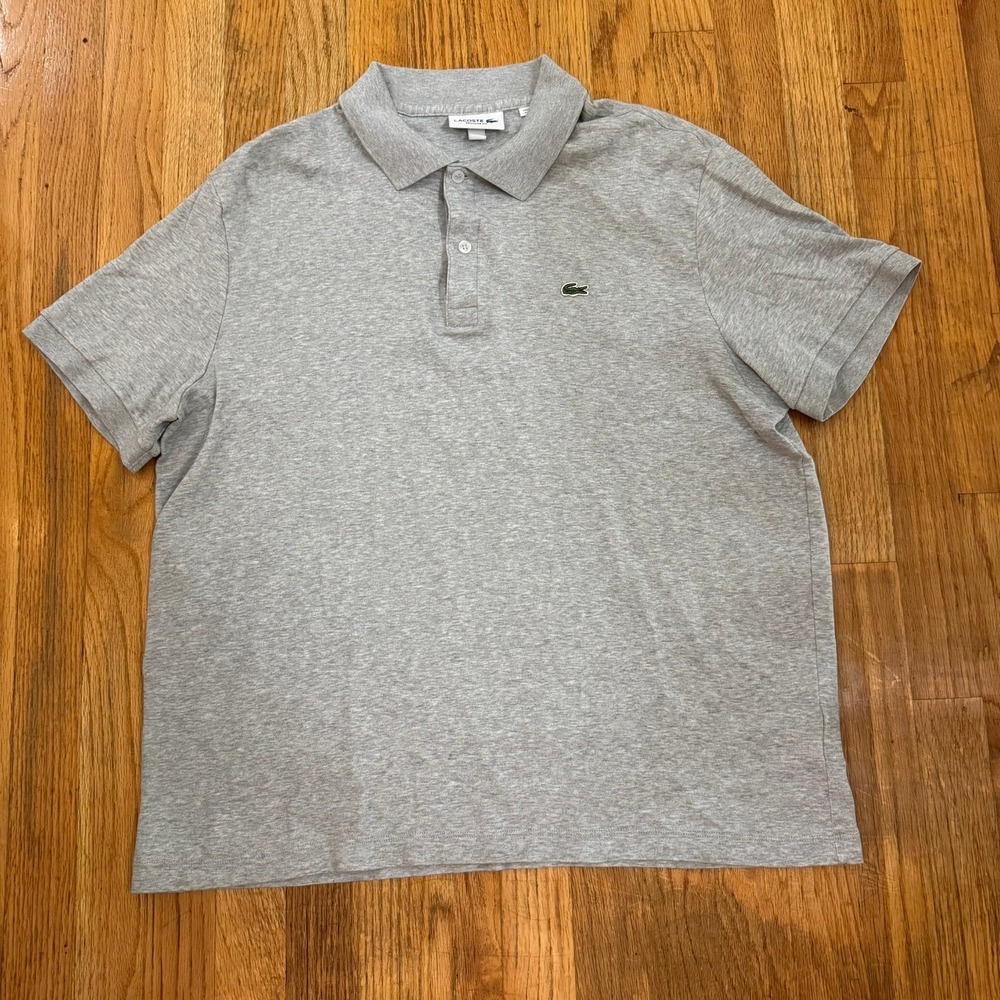 Lacoste Men's Classic Fit Polo Shirt Grey Size 7 XXL Pique Cotton - Picture 1 of 12
